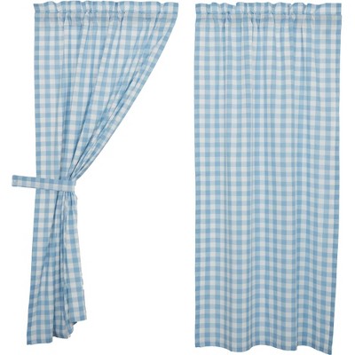 Annie Buffalo Blue Check Short Panel Set of 2 63x36  VHC Brands