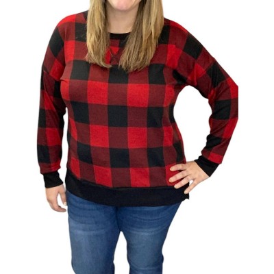 Women's Plaid Weekender Tee - honeyme