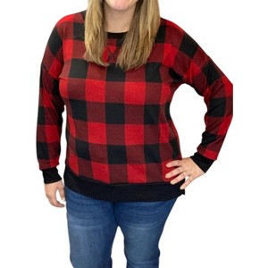 Women's Plaid Weekender Tee - honeyme - 1 of 2
