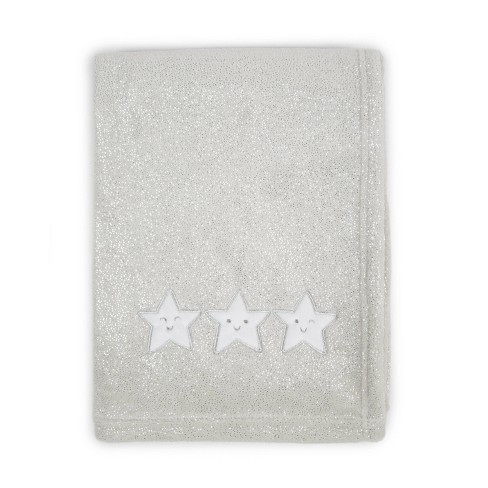 Download Tadpoles Star Applique Plush Baby Blanket Silver Target