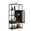 5-Tier Bookcase Home Office Bookshelf, Industrial Style Steel Frame Open Display Shelf Storage Organizer, Standing Shelf Unit for Bedroom, Living Room - 4 of 4