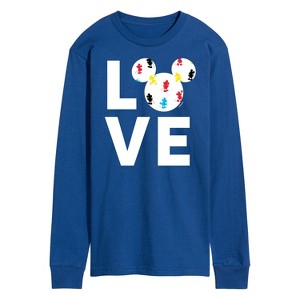 Men's - Disney - Mickey Mouse Love Long Sleeve Graphic T-Shirt - 1 of 4