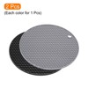 Unique Bargains Heat Resistant Non-slip Flexible Silicone Trivet Mat Light Gray, Black 2 Pcs - 3 of 3