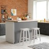 WestinTrends 29" Saddle Seat Solid Wood Kitchen Bar Stool Chair (Set of 2) - 2 of 4