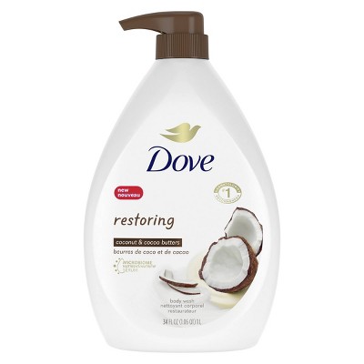 Dove Beauty Restoring Coconut Butter & Cocoa Butter Nourishing Body Wash with Pump - 34 fl oz