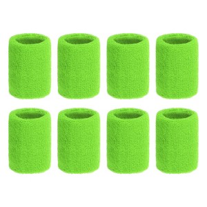 Unique Bargains Sweat Absorbent Elastic Tennis Badminton Basketball Wrist Sweatbands 8 Pcs - 1 of 4