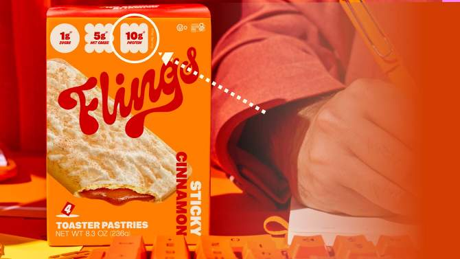 Flings Cinnamon High Protein Keto Toaster Pastries - 8.3oz / 4ct, 2 of 7, play video