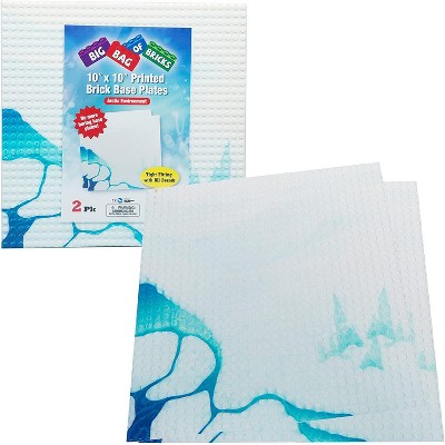 Big Bag of Bricks Large Artic Pattern Building Plates 10"x10", 2 Pack