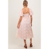 PinkBlush Pink Textured Maternity Midi Dress - 3 of 4