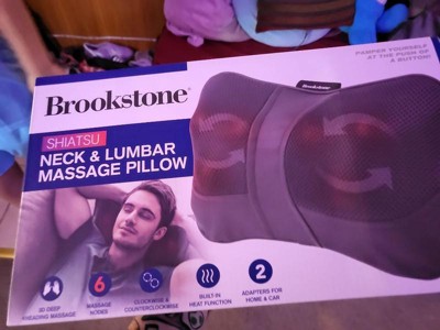 Brookstone Heated Shiatsu Neck & Lumbar Massage Pillow
