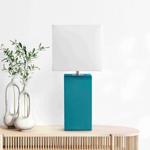 21" Monaco Avenue Modern Leather Table Lamp - Elegant Designs - 1 of 4