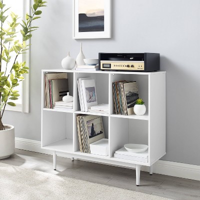 Crosley Liam Modern White 6-Cube Media Bookcase
