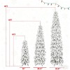 8 FT, 6 FT & 4 FT Pre-Lit Pencil Christmas Tree Set of 3 Slim Artificial Flocked Trees – 1 455 Branch Tips, 520 LED Lights, 11 Lighting Modes - 2 of 4