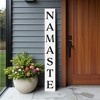 HomeRoots 72" White And Black Solid Wood Namaste Porch Sign - 2 of 4