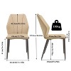 Set of 2 Upholstered Dining Room Chair with Microfiber PU Leather Cover Kitchen High Back Armless Side Chairs for Dining Rooms - 3 of 4