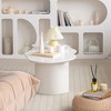 Munora 47" Japandi Funky Wood Coffee Table - Abstract Cloud Shaped in White, MDF Tabletop with Double Pedestal - 4 of 4