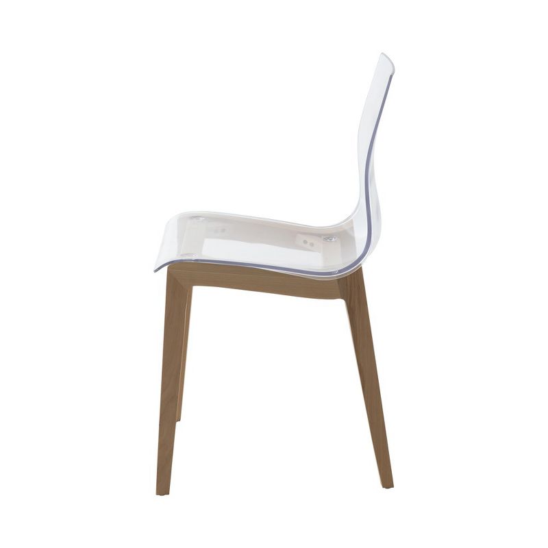 Leisuremod Marsden Modern Plastic Dining Side Chair With Beech Wood Legs, 3 of 11
