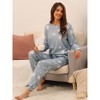 cheibear Women's Star Long Sleeve Printed Lounge Set Sweatshirt Jogger Pants 2 Pcs Pajama Sets - 3 of 4