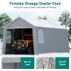 Coucheta Heavy Duty Enclosed Carport, Triple Layer Waterproof PE Cover & Powder Coated Steel Frame, All Weather Outdoor Garage Shelter for Outdoor - 3 of 4