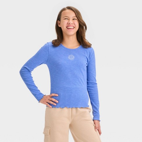 Ribbed Long Sleeve Tees : Target