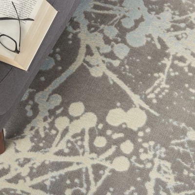 Jubilant Gray Abstract Forest-Inspired 4' x 6' Area Rug