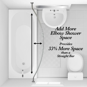 LunaLulinlk 44"-72" Adjustable Iron Curved Shower Curtain Rod, Satin Nickel - 1 of 4