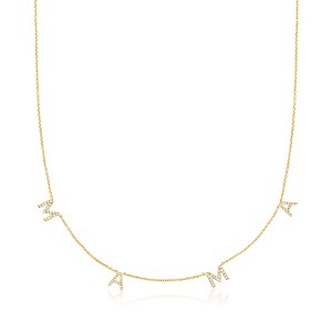 Ross-Simons 0.25 ct. t.w. Diamond "Mama" Station Necklace in 18kt Gold Over Sterling - 1 of 3