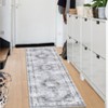 Vintage Machine Washable 2 x 6 Runner Rug with Non-Slip Backing Low Pile Stain-Resistant Medallion Rug for Hallway Entryway Kitchen Launday Bedside - 3 of 4