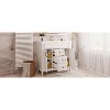 Okak 36" Bathroom Vanity with Ceramic Sink Modern Multi-function Bathroom Cabinet with 2 Soft Closing Doors and 2 Drawers Solid Wood Frame, White - 3 of 4