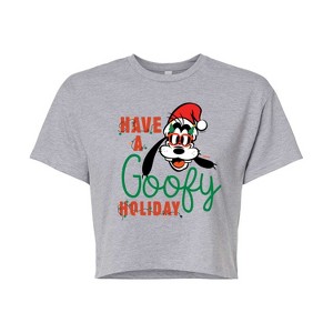 Women's - Disney - Have A Goofy Holiday Cropped Graphic T-Shirt - 1 of 4