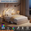 Twin/Full Boucle Bed Frame w/Flower Headboard Upholstered Princess Bed Frame for Kids/ Platform Bed Frame w/ Drawers&Lights - 4 of 4