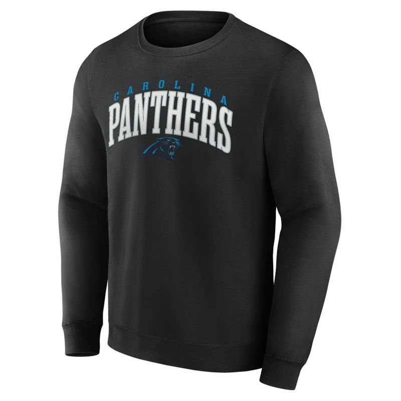NFL Carolina Panthers Men&#39;s Varsity Letter Long Sleeve Crew Fleece Sweatshirt, 2 of 4