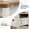 Hommpa Modern Rustic Bedside Table Nightstand with Charging Station, 2 Drawers & Open Shelf - 3 of 4