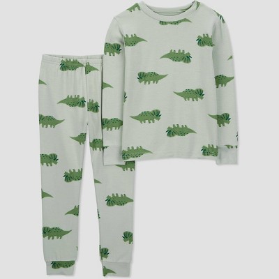 Image of Carter's Just One You®️ Toddler Boys' 2pc Comfy Soft Snug Fit Dinosaurs Pajama Set - Green 12M