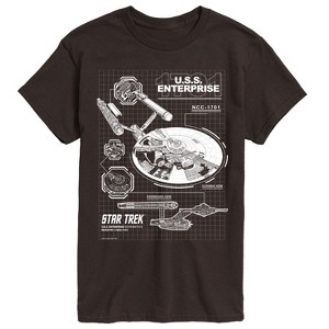 Men's - Star Trek - Enterprise Diagram Short Sleeve Graphic T-Shirt - 1 of 4