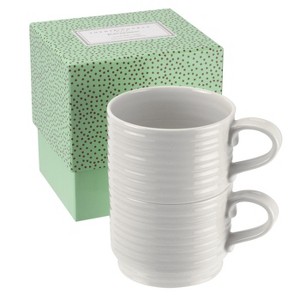 Portmeirion Sophie Conran White Stacking Cups, Set of 2 - 1 of 4