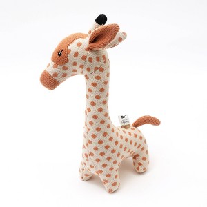 INFURNIC Baby and Toddler Learning Toys Ultra Soft Handmade Giraffe Plush for Early Cognitive Development Play, Peach, 13"*9"*1" - 1 of 4