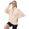 BLUEMING Womens Sweatshirts Polo Neck Quater Zipper Sweatshirts Athletic Tops for Gym Yoga Fall Athleisure - 3 of 4