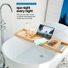 Bathtub Caddy - Foldable Expandable Size, Fits Most Tubs Waterproof Bathtub Tray & Caddy Tray Holder for Wine Glass, Book, Soap, Phone - Homeitusa - 3 of 4