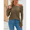 Imily Bela Lightweight Sheer Knit Pullover Womens Long Sleeve Boat Neck Blouse for Casual Wear - 4 of 4