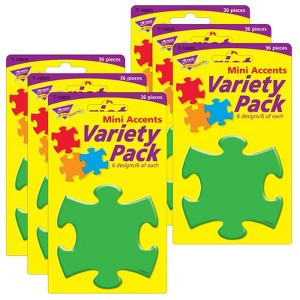 6pk Mini Accents Variety Pack Puzzle Shapes - TREND: Educational Teaching Aid, 216 Pieces, Ages 3+, Grades 1-10 - 1 of 3