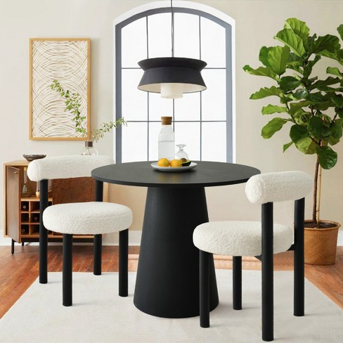 Black round deals modern dining table