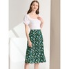 Allegra K Women's Boho Floral High Waist Split A Line Midi Skirt - 2 of 4