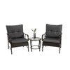 VisioGear 3 Pieces Patio Seating Sets with Coffee Table, Outdoor Rattan Chair Conversation Sets, Gray, 25.59"*25.59"*33.07" - 2 of 4
