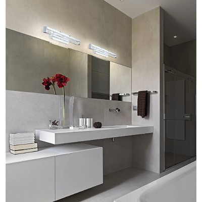Cardito Chrome Crystal LED Vanity Wall Light, 27.5 in