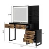 Vanity Desk with Mirror, Makeup Vanity Desk Charging Station,LED Light with 3 Lighting Modes - 2 of 4