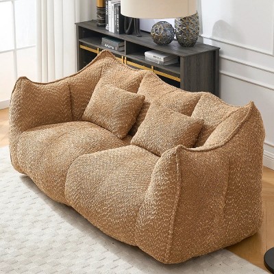 Soft Bean Bag Chair With High Resilience Foam Core,Bean Bag Chair For Adults,Square Recliner Sofa,2 Seater Sofa,Bean Bag Chair Sofa-Cuddlewood
