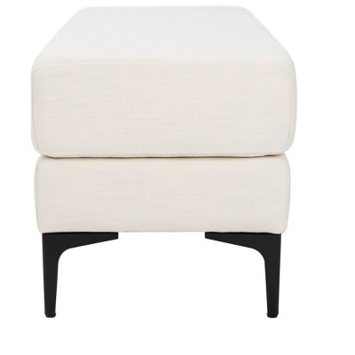 Elise Transitional Cream PU Leather and Black Wood 48" Bench