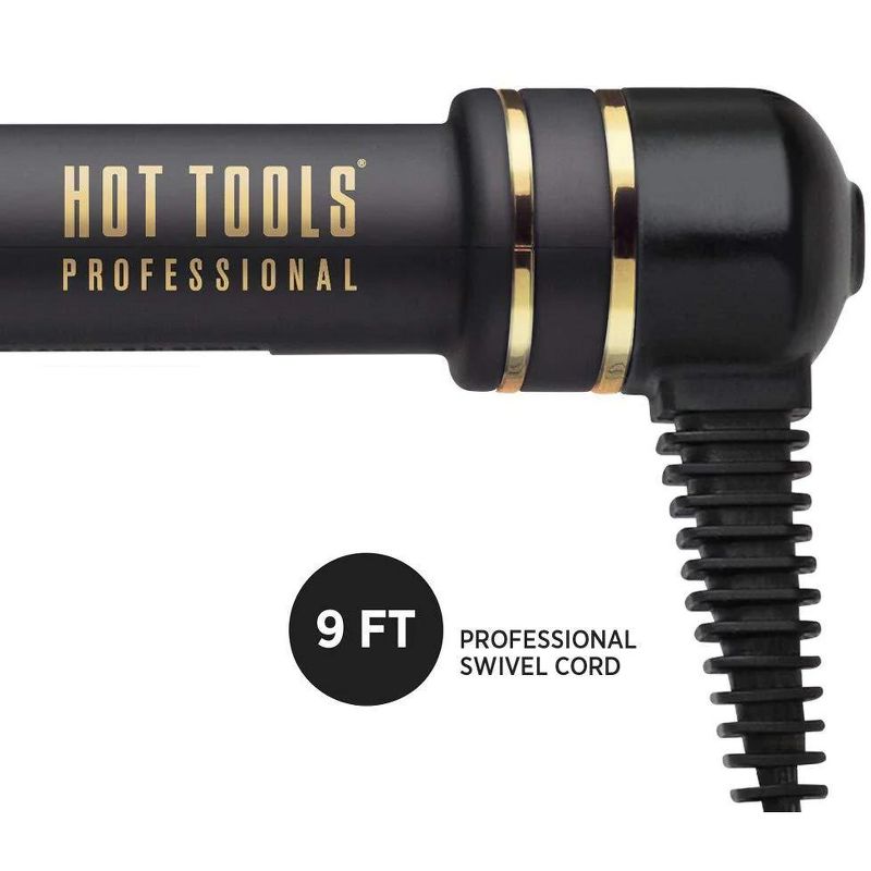 HOT TOOLS Black Gold 1 1/4" Extra-Long Salon Tapered Curling Iron Model #HO-HT1852XLBG, 5 of 12