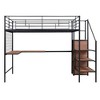 CAVINAS Full Size Bed with Desk and Metal Grid, Full Frame Bed with Lateral Storage Ladder and Wardrobe, Metal Loft, Stylish Metal, Black - 4 of 4